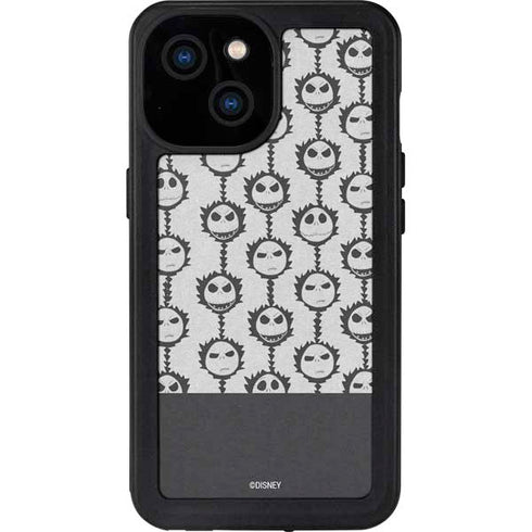 Disney The Nightmare Before Christmas Jack Skellington Face Expressions pattern iPhone 15 Waterproof Case